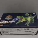 BEMITON Remote Control Dinosaur Toys for Kids - Best Birthday Gifts for 3 4 5 6 7 8 9 10 11 12 Year Old Boys, Realistic RC Walking Dino Toy with Light, Roaring, Spray - Olive Green