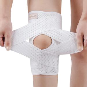 Galvaran Knee Brace with Side Stabilizers for Meniscal Tear Knee Pain ACL MCL Arthritis Injuries Recovery, Breathable Adjustable Knee Support for Men and Women (Large, White)