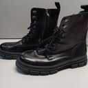 Jousen Mens Boots High Top Motorcycle Boots Fashion Zipper Mens Casual Boots Chukka Dress Combat Boots(Black, 10.5)