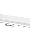 White Wall Bookshelf Pine Wood Large 31.57.87 Inch White and Gold Floating Shelves with Elegant Lines, Floating Book Shelves for Wall, White Gold Shelves, Floating Bookshelves, Set of 2