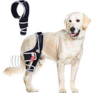 Dog Knee Brace for Torn ACL Hind Leg, Adjustable Dog Leg Braces Rear Leg or Front Legs with Cruciate Ligament Injuries, Warm Joint Pain Relief CCL Brace for Pets Knee Support Universal Four Legs, L