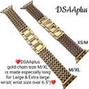 3 x DSAAplus Gold Metal Bands Compatible With Apple Watch Band 38mm 40mm 41mm 42mm 44mm 45mm 46mm 49mm Stylish Chain Bracelet for iWatch Series 11 10 9 8 7 6 5 4 SE/Ultra 3 2 1 (D5 silver mesh)