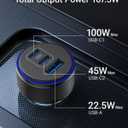 USB-C Car Charger for iPhone 17, 167.5W Max 3-Port Type-C Fast Charging Cigarette Lighter,Charger Adapter for iPhone 17/16/15/14/13,Samsung S24/S23/S22,Pixel,iPad Air,AirPods,Android