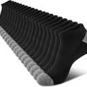 COOVAN 10 Pairs Black, Mens Cushion Ankle Socks Men 10 Pack Low Cut Comfort Breathable Casual Socks, Size: Small-Medium
