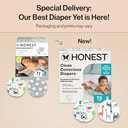 The Honest Company Clean Conscious Diapers for Delicate Skin | Up to 100% Leakproof | Hypoallergenic, Fragrance Free | Gender Neutral | Club Box, Size 2 (12-18 lbs), 72 Count (Prints May Vary) (Multi-colored Giraffes + Barnyard Babies)