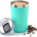 Ideus 20 oz Tumbler, Travel Coffee Mug with Splash Proof Sliding Lid, Double Wall Stainless Steel Vacuum Insulated Coffee Mug for Home and Office, Keep Beverages Hot or Cold, Sky Blue