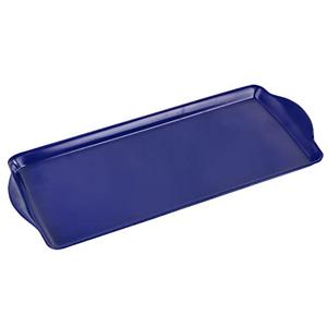 Reston Lloyd Melamine Plastic Tidbit Tray, BPA-Free, Food Safe, Multipurpose Platter Serving Tray, Bathroom/Table Organizer, Indigo