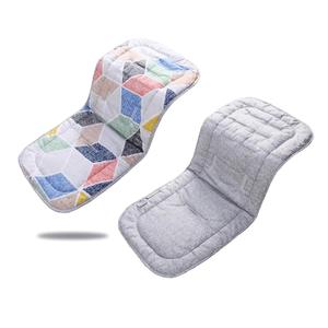 Baby Stroller Cushion,Infant Car Seat Insert-Reversible Universal Breathable and Soft Newborn seat Liner for Stroller,100% Cotton Seat Pad Liner for Newborns-34x78cm,1 Pack(Geometry + Grey)