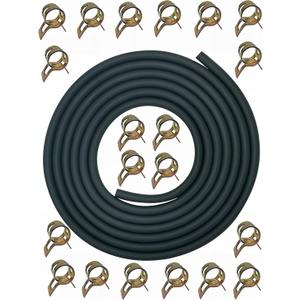 YAMAKATO 10 Feet 3/16 Inch ID Fuel Line for Kawasaki Kohler Briggs & Stratton Honda Predator Champion Generac Small Engines Mini Bike ATV Generator w/ 20 Clamps