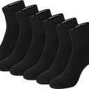 Hanes Unisex Plain White Socks Pack or Plain Black Socks Pack, Men's, Women's & Teen Sizes, Crew and Ankle 6-Packs (Black, M)