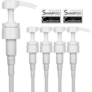 5 Pack Universal Pumps for Shampoo Bottles, 1L 33.8 oz, Leakproof Dispenser Pumps for Salon Conditioner Bottles, White