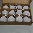 Velvet Christmas Balls Bulk Shatterproof Plastic Christmas Tree Decorations for Decorative Hanging Baubles (12, White, 3.15Inch)