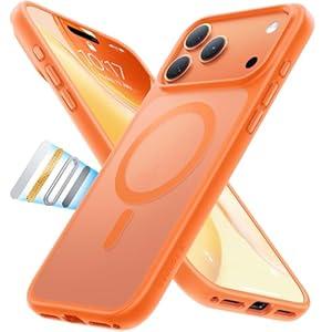 TORRAS Stronger Magnetic & Shockproof for iPhone 17 Pro Max Case, Fit for MagSafe, Military Grade Drop Protection, Camera Control, DIY Button, Slim for iPhone 17 Pro Max Case Translucent Cosmic Orange