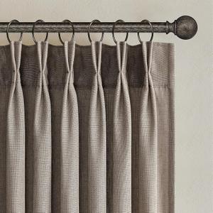 102 Inches Long Dark Flax Pinch Pleat Sheer Curtains with Hooks,Back Tab Semi Transparentes Light Filtering Linen Cotton Blend Ocher Tone Rustic Cabin Style Drapes Curtains,40x102 inch Length，Fall