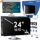 [2 Pack] 24 Inch Privacy Screen for Computer Monitor 16:10 Aspect Ratio, Eye Protection Anti Blue Light Glare Shield, 24inch Removable Black Blackout Anti Spy Desktop Security Private Filter (2 Pack for 24 Inch 16:10 Aspect)