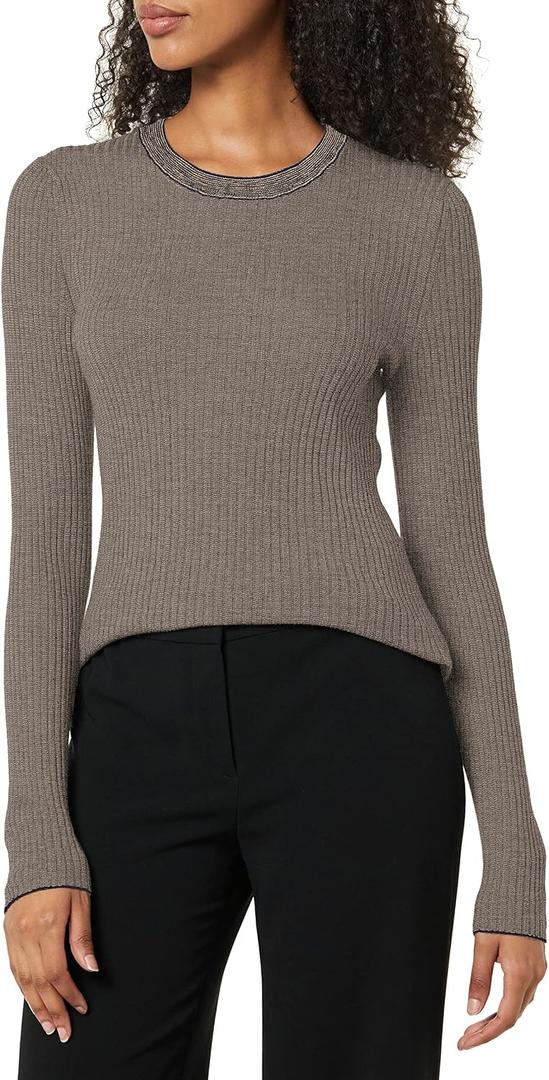 Theory Women's Micro Stripe Mirzi, Deep Navy/Dark Beige, X-Small