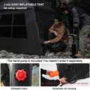 3-4 Person Inflatable Camping Tent Blow Up Tent with Hand Pump Easy Setup Waterproof Inflatable Tent Cabin, Black