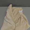 NeColorLife Ottoman Cover Square Velvet Ottoman Slipcover Thick Stretchable Footrest Stool Covers with Elastic Band for Ottoman (Small Size, Cream), Length: 27"-30", Width: 27"-30"