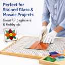17" x 12"Stained Glass Cutting Mat, Double-Layer Non-Slip Glass Cutting Mat for Mosaic & Craft Work Surface