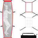 Strike Zone Net With Dummy Batter Training Aids, Softball Pitching Target for Baseball & Softball Accuracy Training, Applicable for Baseball, Lacrosse, Barrier of Backyard, Playground