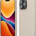 kwmobile Case Compatible with iPhone 15 Pro Max Case - Slim Soft TPU Silicone Cover - Cream