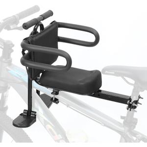 Kids Bike Seat Front Mounted and Handlebar Child Bike Seat Detachable Front Mounted Toddler Bicycle Seats Bicycle Seats with Foot Pedals for Children 2~5 Years Compatible with All Adult MTB