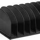 Safco Products Onyx Desktop File Organizer 8 Upright Sections Home, Office or Classroom Desktop Organization,Black,3212BLKD