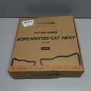 CHEERHOME PETS Cat Bed Basket with Cushion, Cute Pet Bed for Indoor Cats Couch, Kitten Bed for Medium and Large Cat, All Season Universal (White)