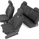 Rough Country Neoprene Seat Covers for Chevy Silverado & GMC Sierra 1500 (2014-2018) - Waterproof & UV Resistant, Foam Padded, Front & Rear Seat Cover Set