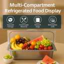 Ice Food Display Tray with Roll Top Cover, 3.9''Deep 1 Pan