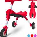Tricycle for Toddlers 1-3 Years Old Foldable Tricycle for Toddlers Toddler Bike for Boys and Girls Easy to Ride and Steer No Assembly Needed Christmas, 1st Birthday Gifts Boy - Red - KIDRIM, Small