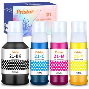 GI-21 GI21 G3270 G3290 Ink Refill Bottles Compatible for Canon 21 GI-21 GI21 Ink Refill Bottles Set for Canon G3270 G3290 G4280 G3260 G4270 G2260 G1220 G1230 G2270 G3272 MegaTank Printer (4 Pack)