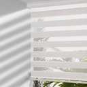 MYshade Cordless Zebra Blinds with Free-Stop Function - Dual Layer Light Filtering & Privacy Sheer Shades for Day and Night - Easy Install Window Shades for Home, Living Room, 40" W x 72" H,Beige