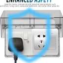 Outdoors Outlet Cover Weatherproof: Electric Outlet Cover for Outdoor Receptacle, Weatherproof, Vertical/Horizontal Auto-Closing Lid (Black)