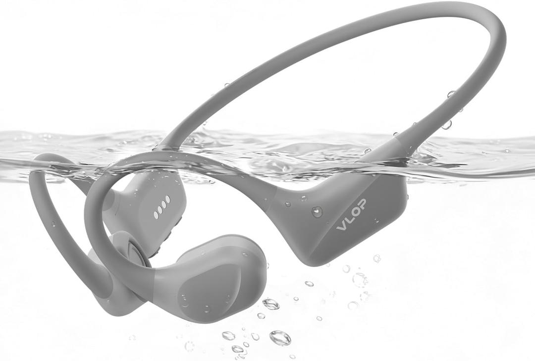 Bone Conduction Swimming Headphones - IP68 Waterproof, Open-Ear MP3 Headphones with 32GB Memory, Bluetooth 6.0 Wireless Sport Headset for Running & Cycling, 8H Playtime(Gray, Standard)