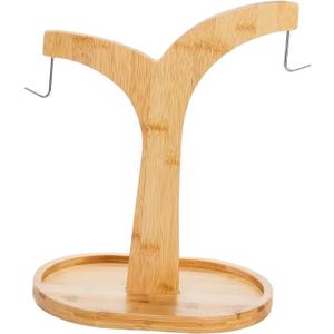 Banana Holder Stand,Wooden Fruit Hanger, Multipurpose with Decorative Stable Saving Modern Bamboo Banana Rack for Home Kitchen