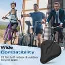 Zacro Bike Seat Cushion - Gel Padded Bike Seat Cover for Men Women Comfort, Extra Soft Exercise Bicycle Seat Compatible with Peloton, Outdoor & Indoor Bike Saddles