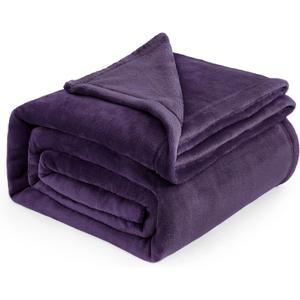 Bedsure GentleSoft Fleece Blankets Queen Size Purple - Bed Blanket Soft Lightweight Plush Fuzzy Cozy Luxury Microfiber, 90x90 inches