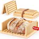 12.8“ Extra-Wide Bread Slicer for Sourdough Rounds & Homemade Bread – Adjustable Bread Slicer, Foldable & Stable with Non-Slip Base – Ideal for Artisan Boules, Homemade Loaves, and Gift Giving