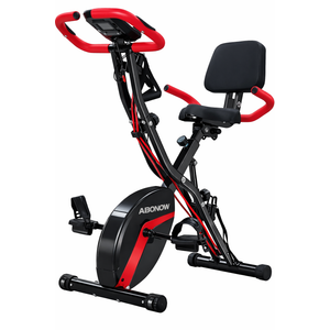 Exercise Bike for Home Workout, 5 IN 1 Foldable Indoor Cycling Bike for Seniors, 350LB Capacity, 16-Level Magnetic Resistance, Seat Backrest Adjustments (X2-Black)