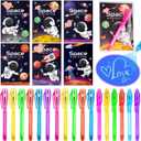 24 Pack Valentines Day Gifts for Kids Classroom LED Invisible Ink Pen with Valentines Cards for Kids School, Spy Pen Magic Gifts Valentines for Class Exchange Cards Prizes Party Favors for Boys Girls, Pack Of 2