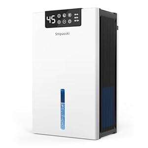 KeepGlad Dehumidifier, 98OZ Dehumidifiers for Home(1000sq.ft), Humidity Display Dehumidifier for Basement Bathroom Bedroom, Auto Shut Off, Washable Filter, Drain Hose, Timer, 7 Ambient Lights, Gray