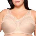Glamorise Women's Plus Size MagicLift Moisture Control Bra Wirefree #1064 (50B, Caf Heather)