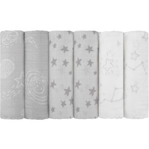 Maliton Muslin Swaddle Blankets for Newborn, 6-Pack Breathable Receiving Blanket (27" x 27") Soft Baby Blankets for Girls and Boys, Baby Burp Cloth with 3-Layer Cotton Design for Infant Wrap(Universe)