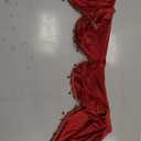 All American Collection New Attached Solid Faux Silk Double Waterfall Valance with Tails (55" x 32", Burgundy Valance)