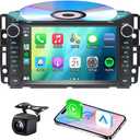 Car Radio Stereo for Chevrolet Impala GMC Sierra Acadia Yukon Chevy Silverado Tahoe Suburban 2007-2013 with Wireless Carplay Andriod Auto Navi 7inch Touchscreen Bluetooth CD DVD Player