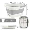 Beinilai Collapsible Foot Bath Basin for Soaking Feet,Foot Soak Tub,Plastic Foot Bucket with Handles and Massage Acupoint,Foldable Laundry Basket-Grey, 3.07"L x 13.03"W x 16.65"H
