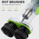Electric Spin Scrubber Cordless Dual-Brush, IPX7 Waterproof Bathroom Power Scrubber Removalbe Extendable Handle with Digital Display, 2 Speeds, 6 Brush Heads for Bathroom, Tub, Tile, Shower, and Car