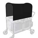 Stretchy Panoramic Canopy Compatible with Wonderfold Stroller Wagons W2/W4 All Model,UPF50+ Fabric Sun Shade and Protection for Riders(Black)