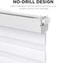 Joydeco No Drill Zebra Blinds for Windows, Cordless Day & Night Dual Sheer Roller Shades, Easy Installation, Free-Stop Lift System, Light Filtering Privacy Blinds for Home(White,24" W x 75" H)
